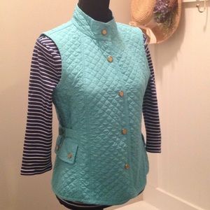 Talbots Turquoise Quilted Vest
